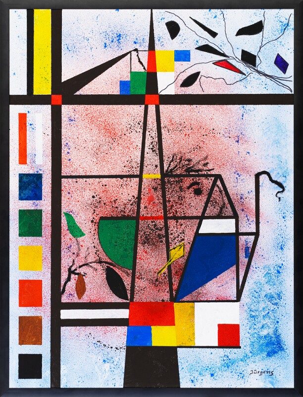 Abstrakt-Bauhaus Stil 21 Acrylfarbe auf Leinwand Original im Alurahmen 83 x 63 cm / 375,- € Als Kunstdruck erhältlich: DIN A4 im Passepartout 40 x 30 cm, 55,- €
