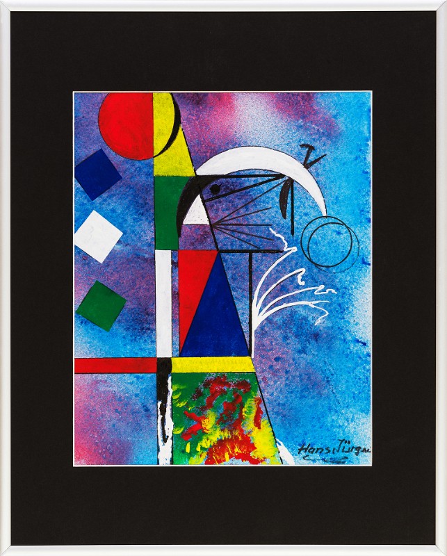 Abstrakt-Bauhaus Stil 18 Acrylfarbe auf Papier Original im Alurahmen 50 x 40 cm / 250,- € Als Kunstdruck erhältlich: DIN A4 im Passepartout 40 x 30 cm, 55,- €