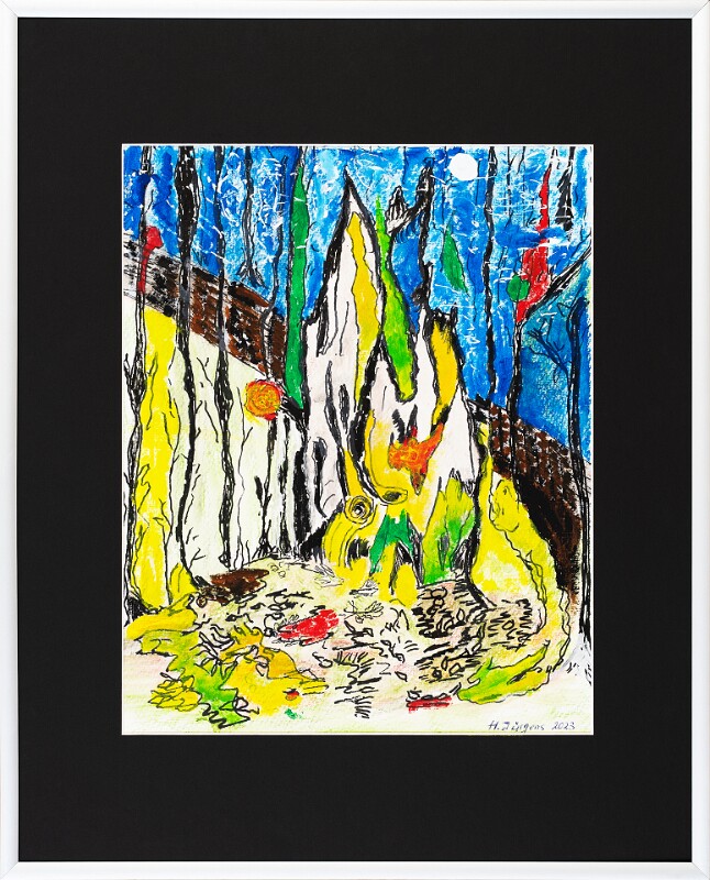 Abstrakt-Expressiv 15 Acrylfarbe auf Papier Original im Alurahmen 50 x 40 cm / 250,- € Als Kunstdruck erhältlich: DIN A4 im Passepartout 40 x 30 cm, 55,- €