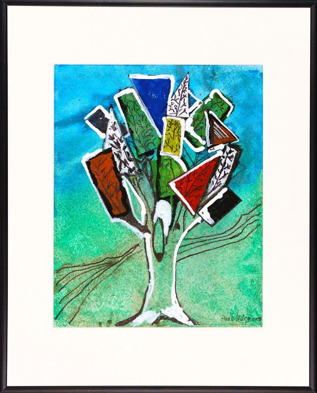 Abstrakt-Expressiv 07 Acrylfarbe auf Papier Original im Alurahmen 50 x 40 cm / Verkauft! Als Kunstdruck erhältlich: DIN A4 im Passepartout 40 x 30 cm, 55,- €