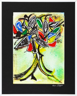 Abstrakt-Expressiv 16 Acrylfarbe auf Papier Original im Alurahmen 50 x 40 cm / 250,- € Als Kunstdruck erhältlich: DIN A4 im Passepartout 40 x 30 cm, 55,- €